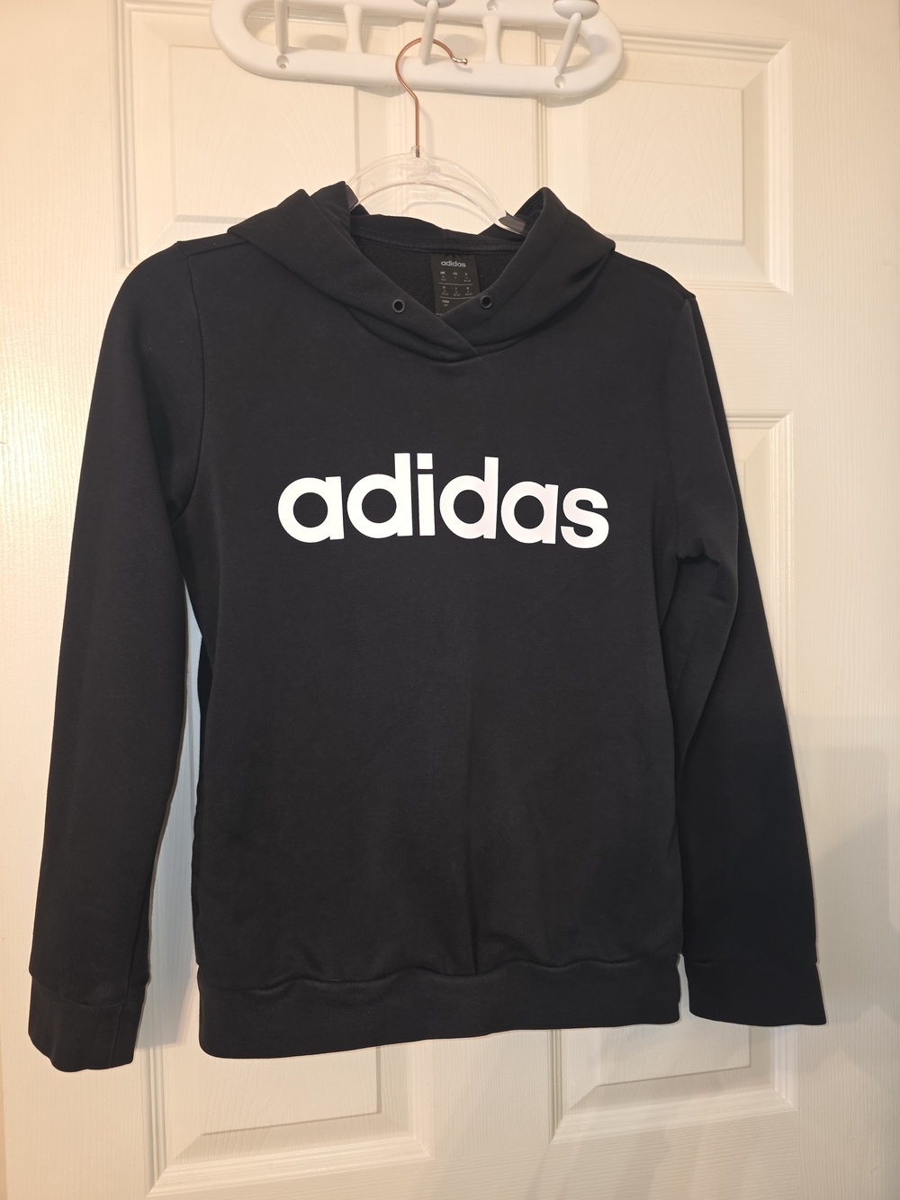 Adidas Black Hoodie with White Logo